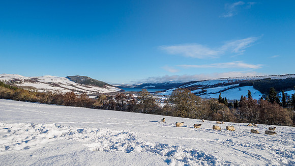 View over Drumnadrochit to Loch Ness