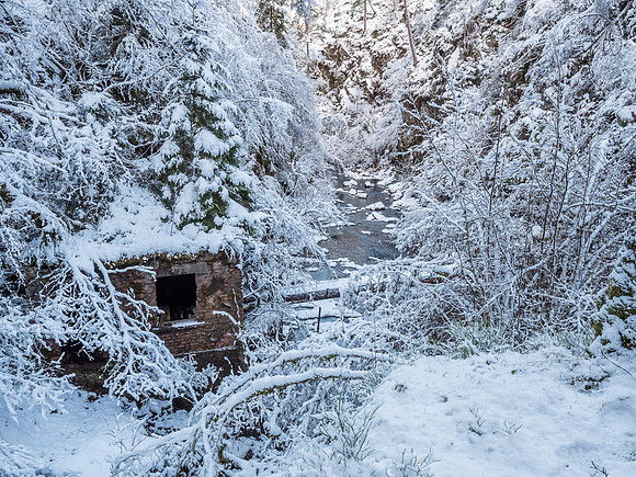 Corrimony Falls in the Snow