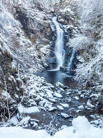 Corrimony Falls in the Snow