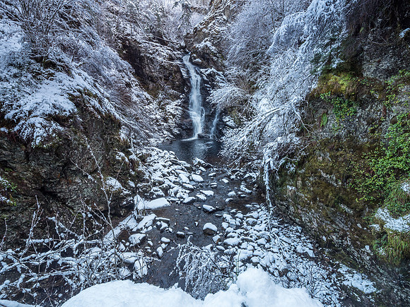 Corrimony Falls in the Snow