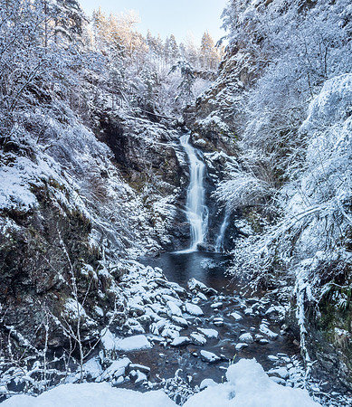 Corrimony Falls in the Snow