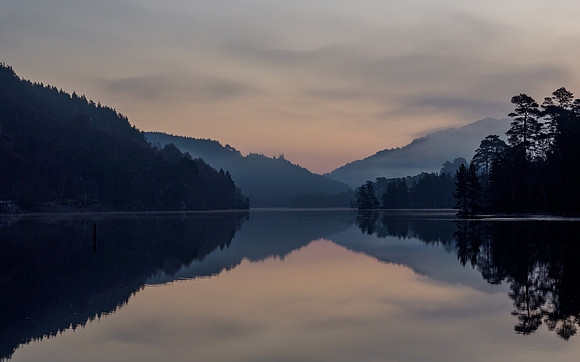 Misty Loch Beinn a' Mheadhoin Reflection